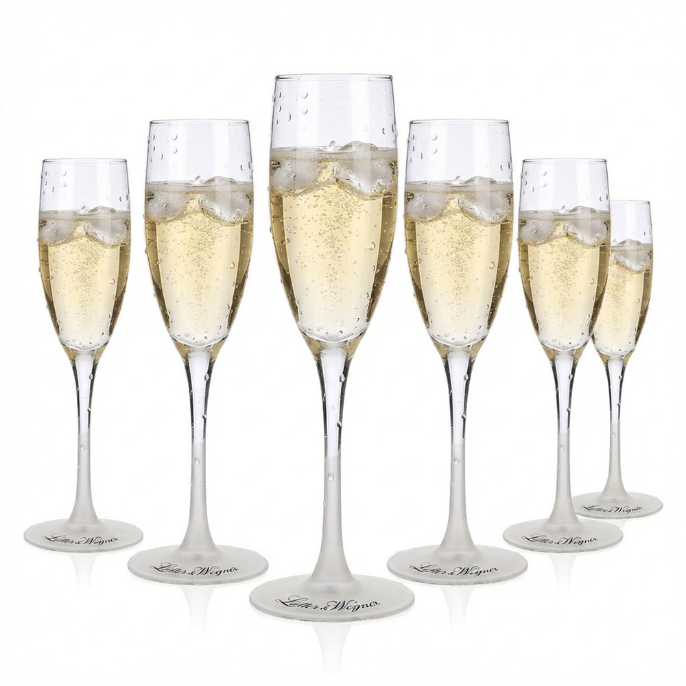 6x Lutter & Wegner Verre à vin mousseux 0,1 l Verres à vin mousseux Verres flûtes Pied satiné
