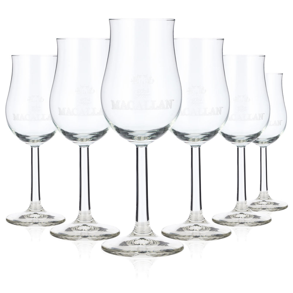 Lot de 6 verres à whisky Macallan « Nosing » 2 cl/4 cl, calice Bugatti (lot de 6)