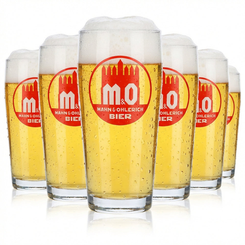 6 verres à bière Mahn & Ohlerich 0,3 l avec logo Willi-Becher orange Sahm