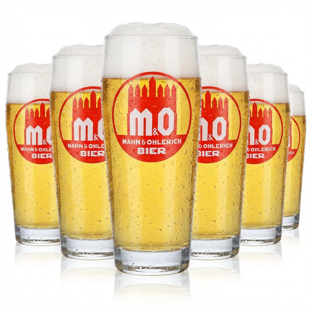 6 verres à bière Mahn & Ohlerich 0,5 l avec logo Willi-Becher orange Sahm