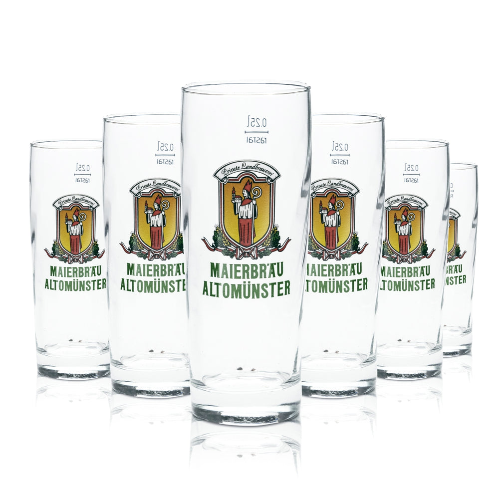 6 verres Maierbräu 0,25 l, verres à bière artisanale, verres de bar, verres de bistrot, verres de brasserie, verres de café, verres à whisky, verres à liqueur, verres à cocktail, verres