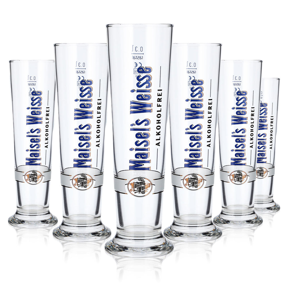 6 verres à bière « Maisels Weisse » de 0,3 l, sans alcool (lot de 6)