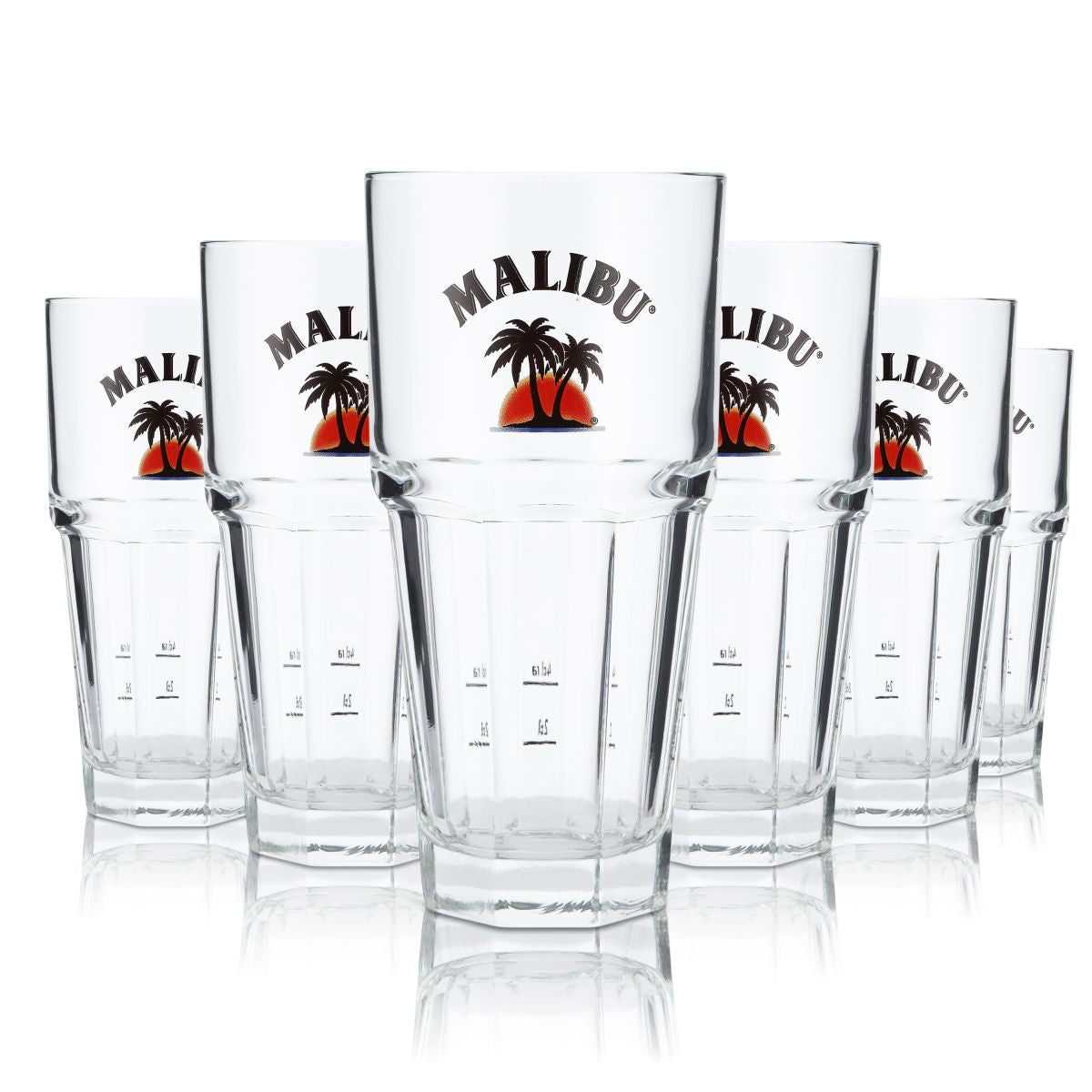 6 verres à rhum Malibu Verre à rhum Verre empilable Verre à long drink 37 cl