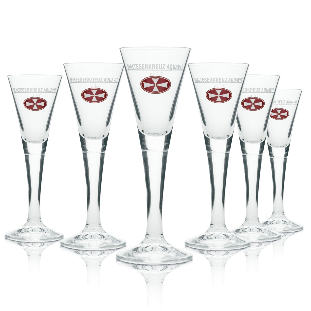 6x Verre à shot de liqueur Croix de Malte 2 cl