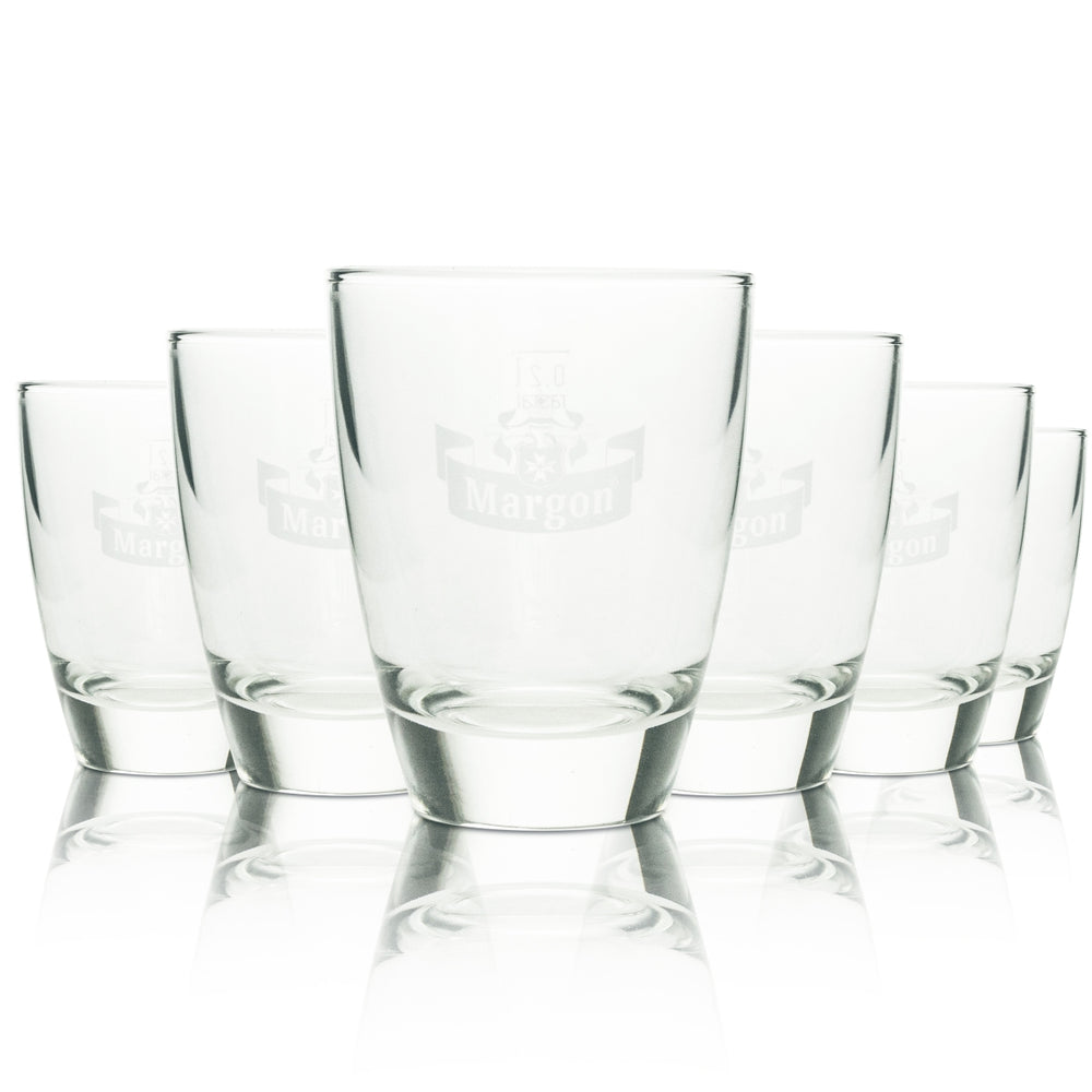 6 verres à eau Margon 0,2 l, logo blanc