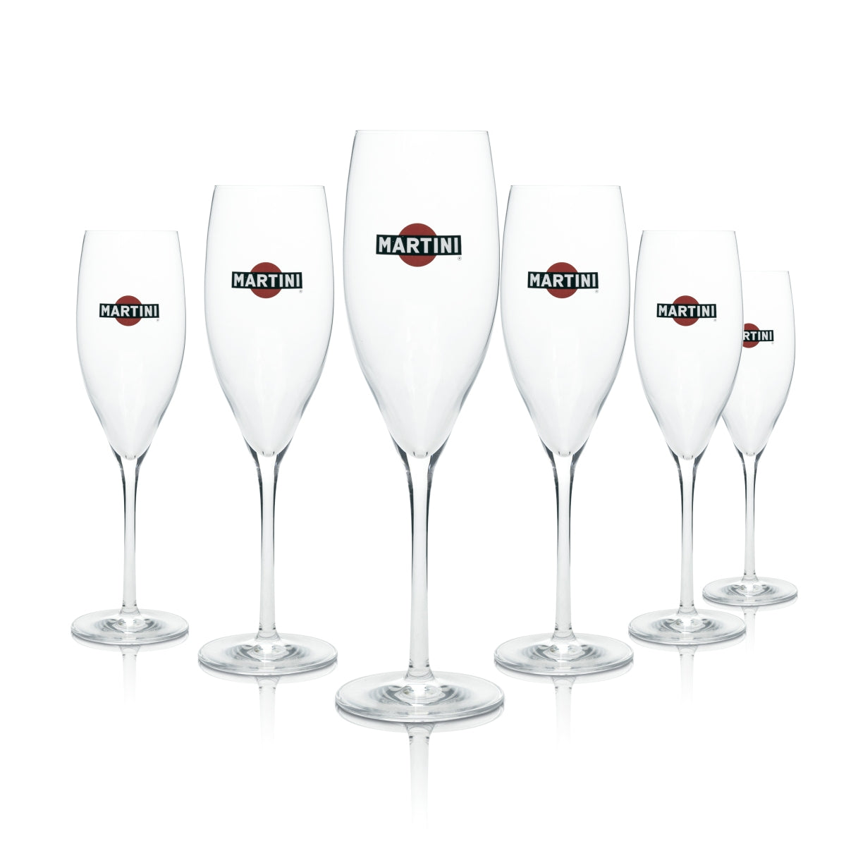 6 verres à apéritif Martini Flûte Logo 0,2 l Verres à champagne Verres à cocktail Long Drink Verres à pied