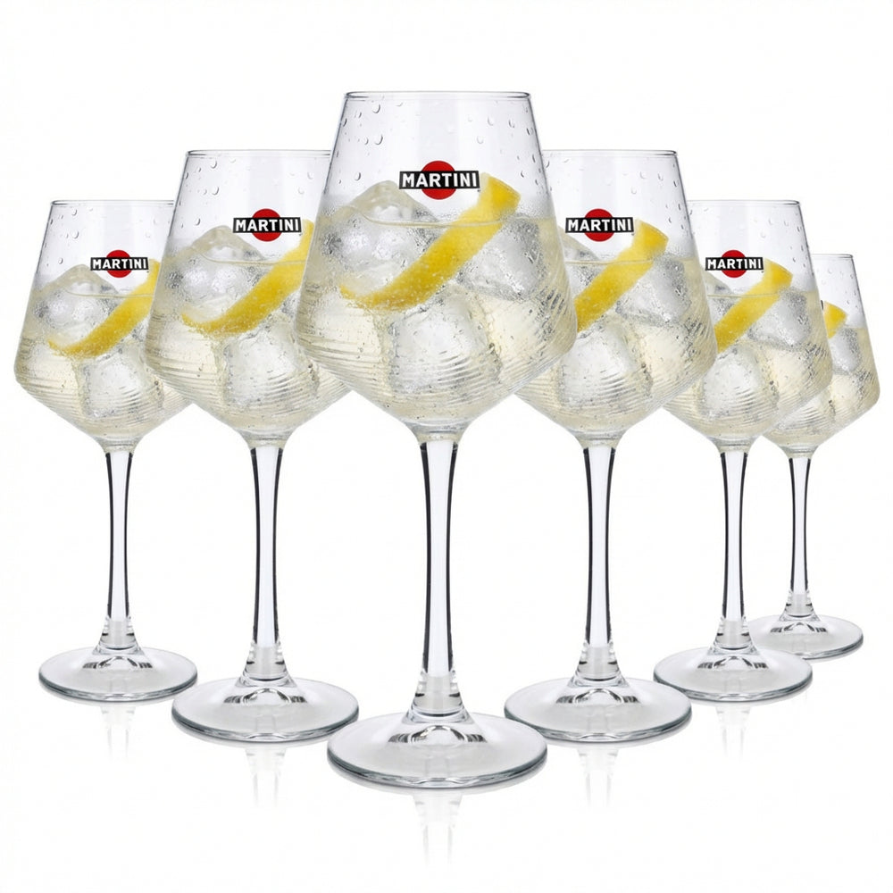 6 verres à martini Verre à pied 0,425 l Verres Verre à vin Motif en relief HH Global