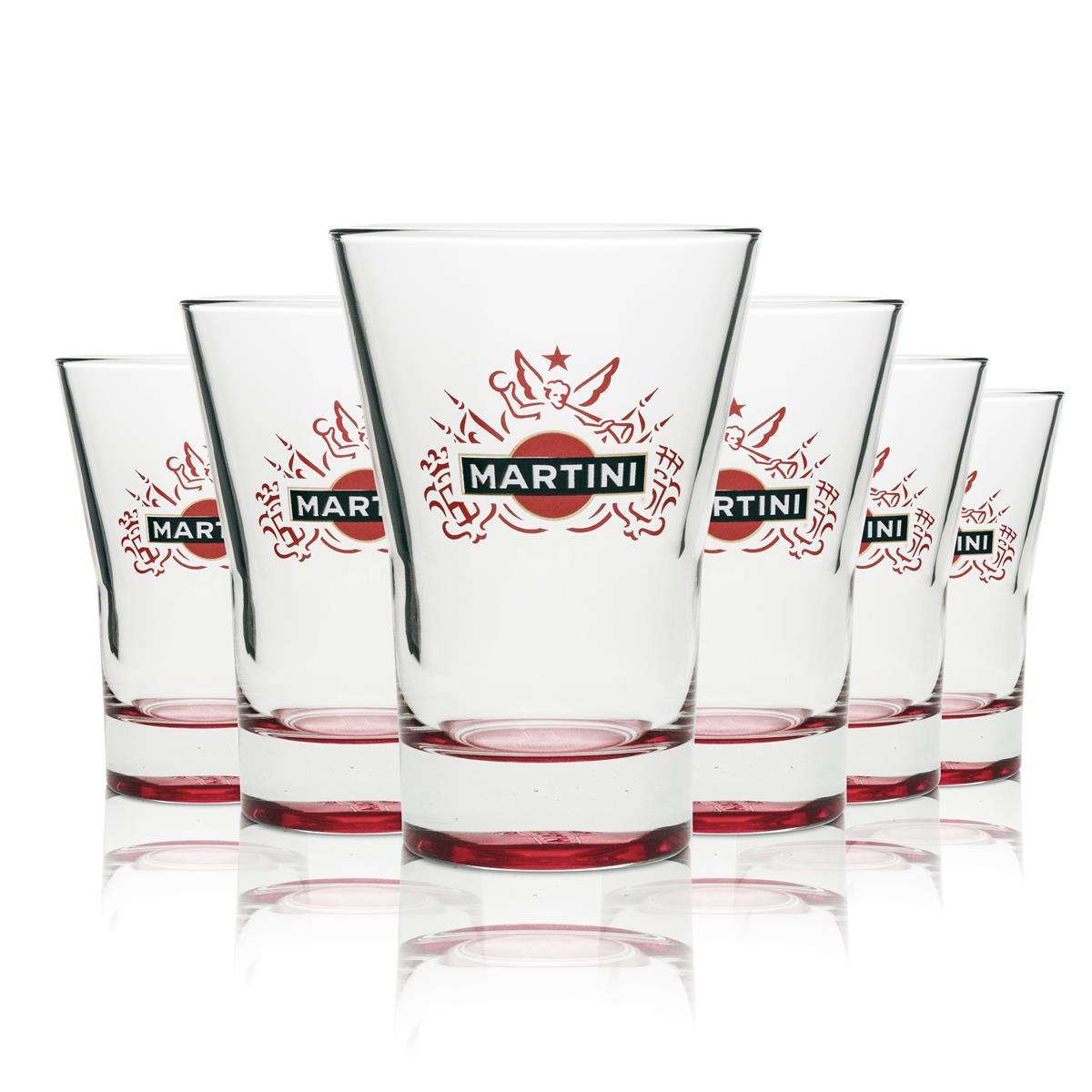 6 verres à martini Tumbler 31 cl, fond rouge