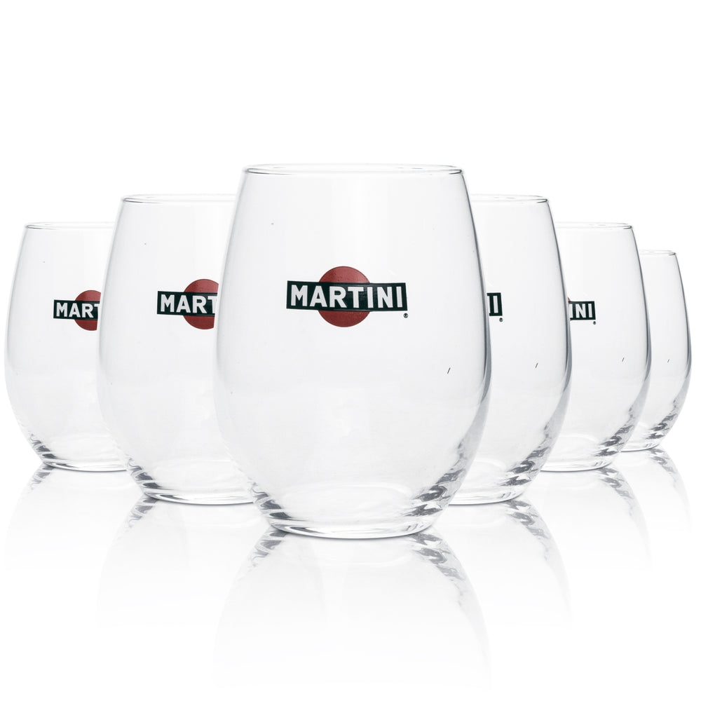 6 verres à martini Tumbler avec logo simple