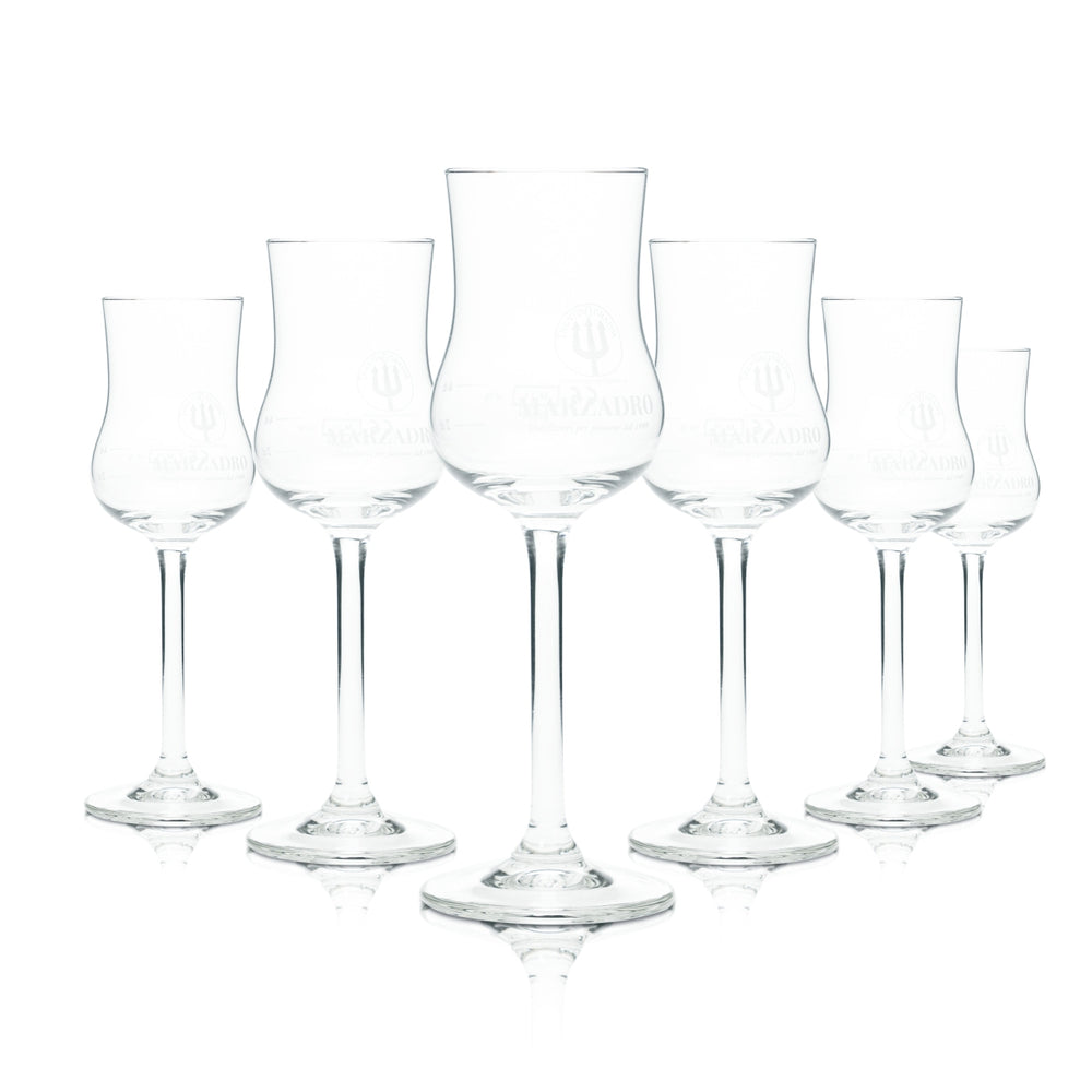 6x Verres à grappa Marzadro 4 cl, style verre à dégustation, verres à schnaps Trentino Gastro