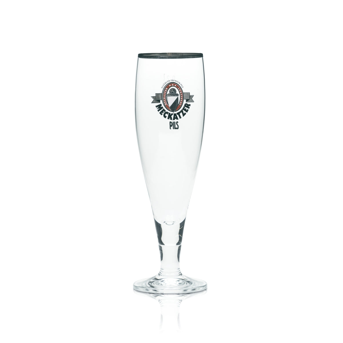 6 verres à bière Meckatzer 0,2 l, forme tulipe, bord argenté, brasserie Allgäu – Vue 2