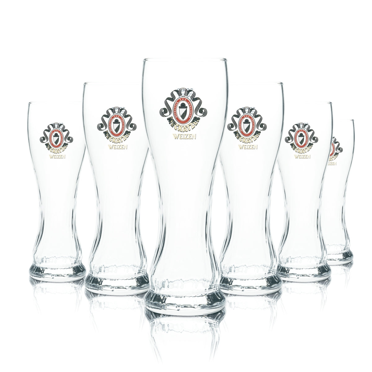 6 verres à bière Meckatzer 0,3 l, bière blanche, levure de blé, brasserie Löwen, Allgäu