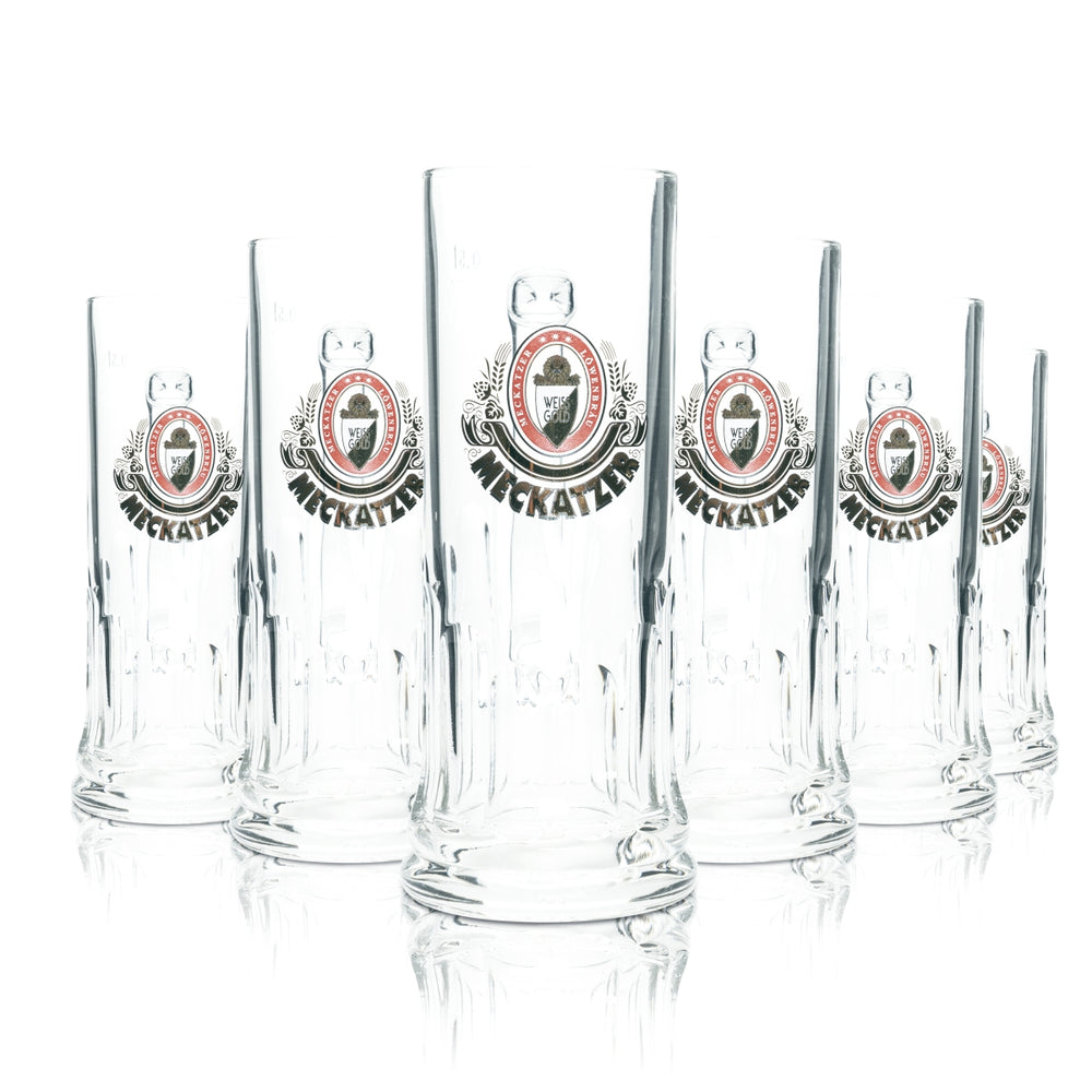 6 verres à bière Meckatzer 0,5 l, chopes, verres à bière, verres à bière Löwen Brauerei Allgäu Bar