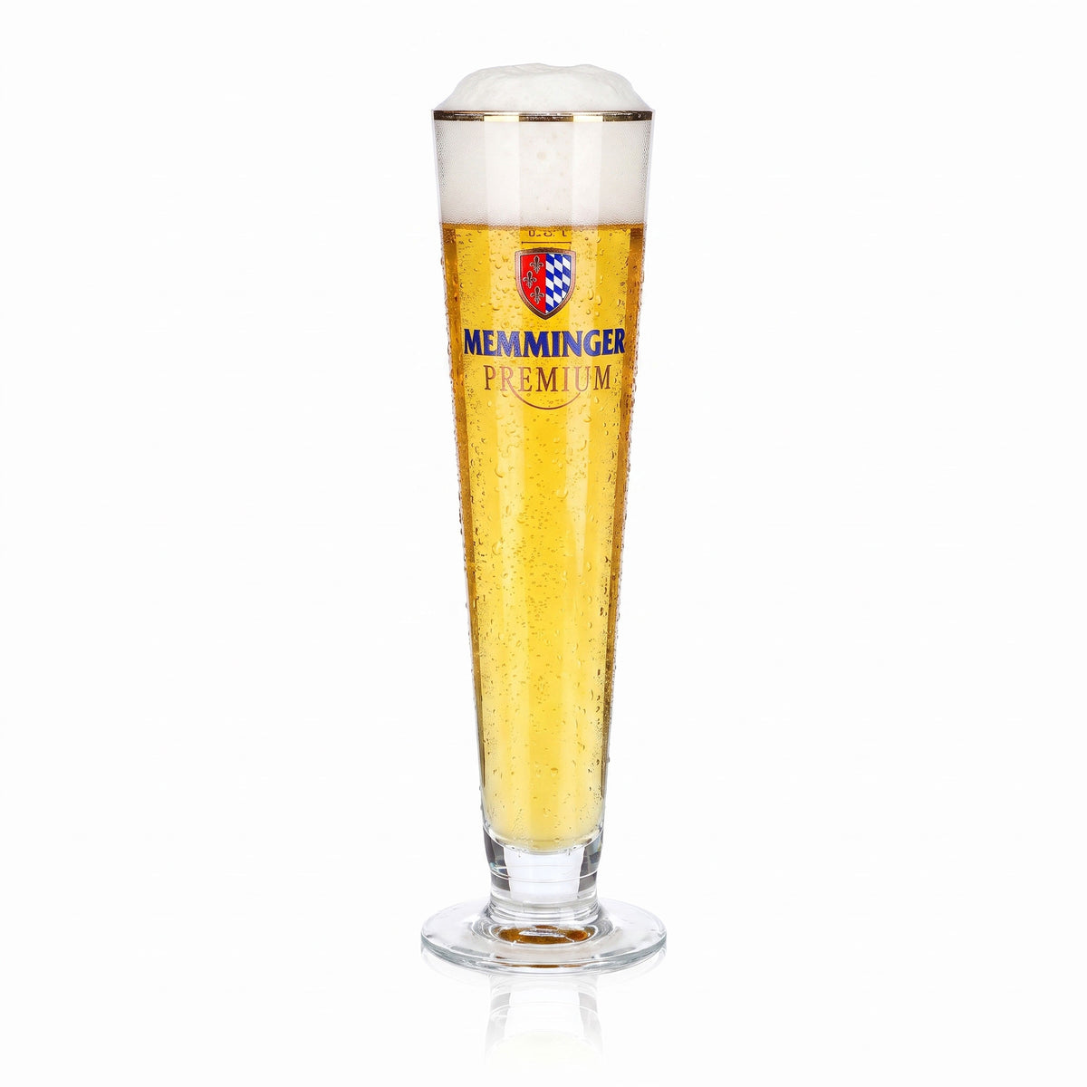 Lot de 6 verres à bière Memminger de 0,3 l, modèle « Pokal » Premium à bordure dorée, motif Rastal (lot de 6) – Vue 2
