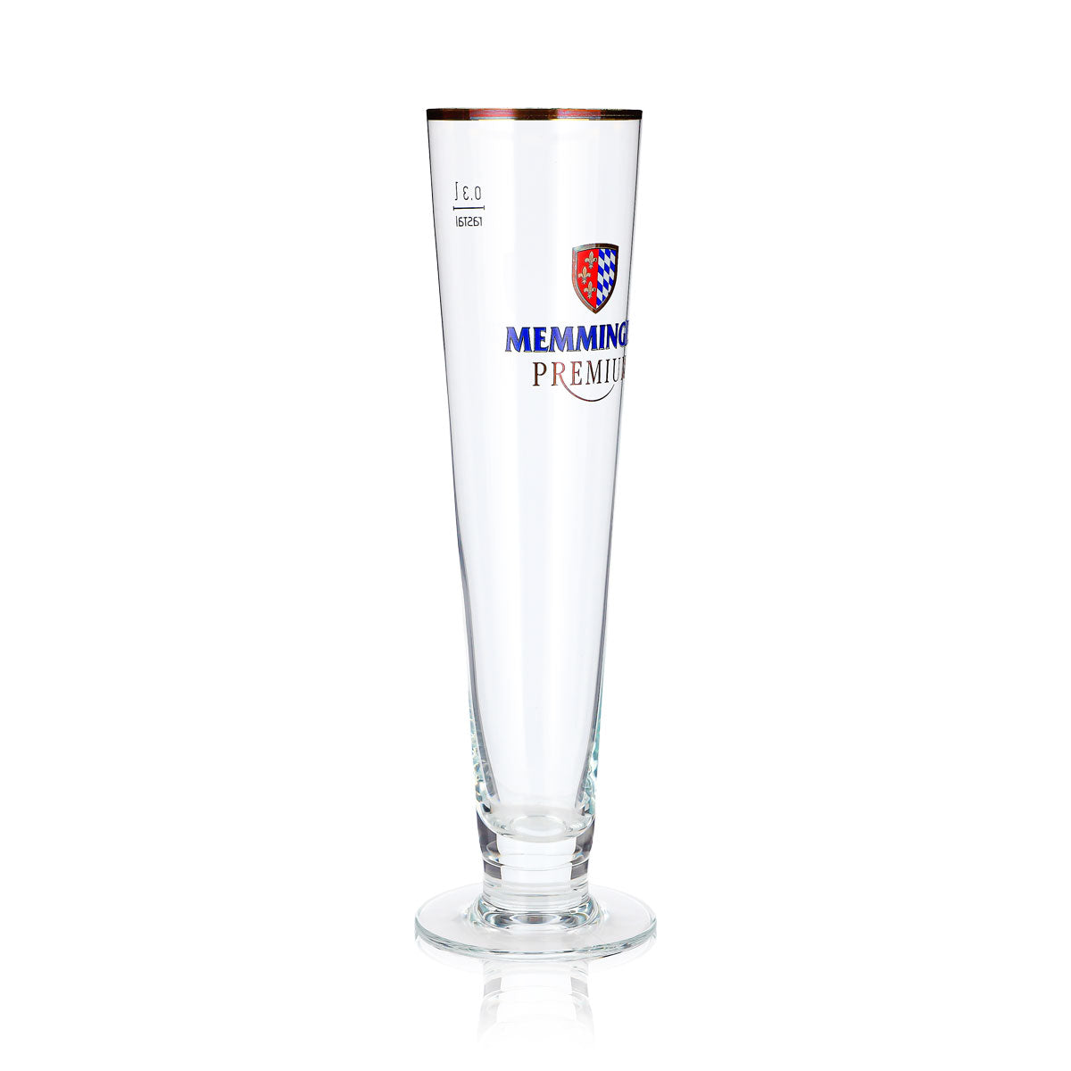 Lot de 6 verres à bière Memminger de 0,3 l, modèle « Pokal » Premium à bordure dorée, motif Rastal (lot de 6) – Vue 4