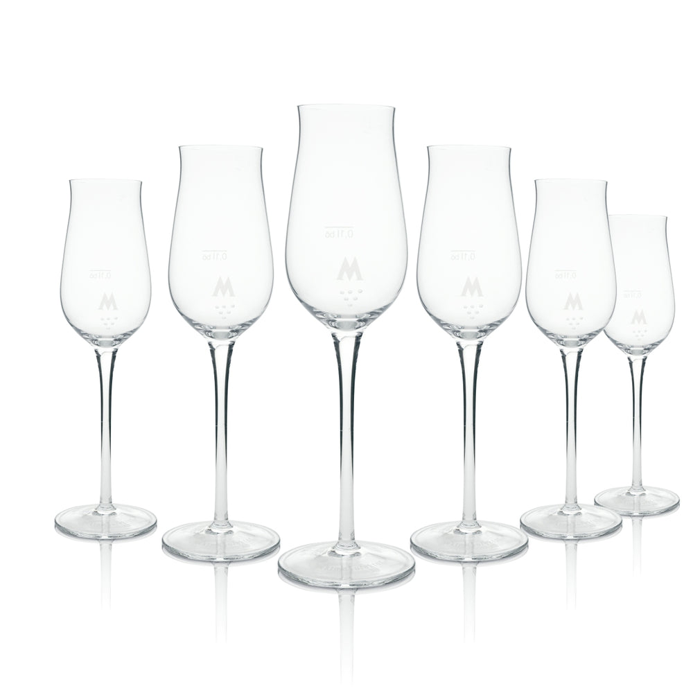 6 flûtes à champagne Menger 0,2 l, forme à nez bouché