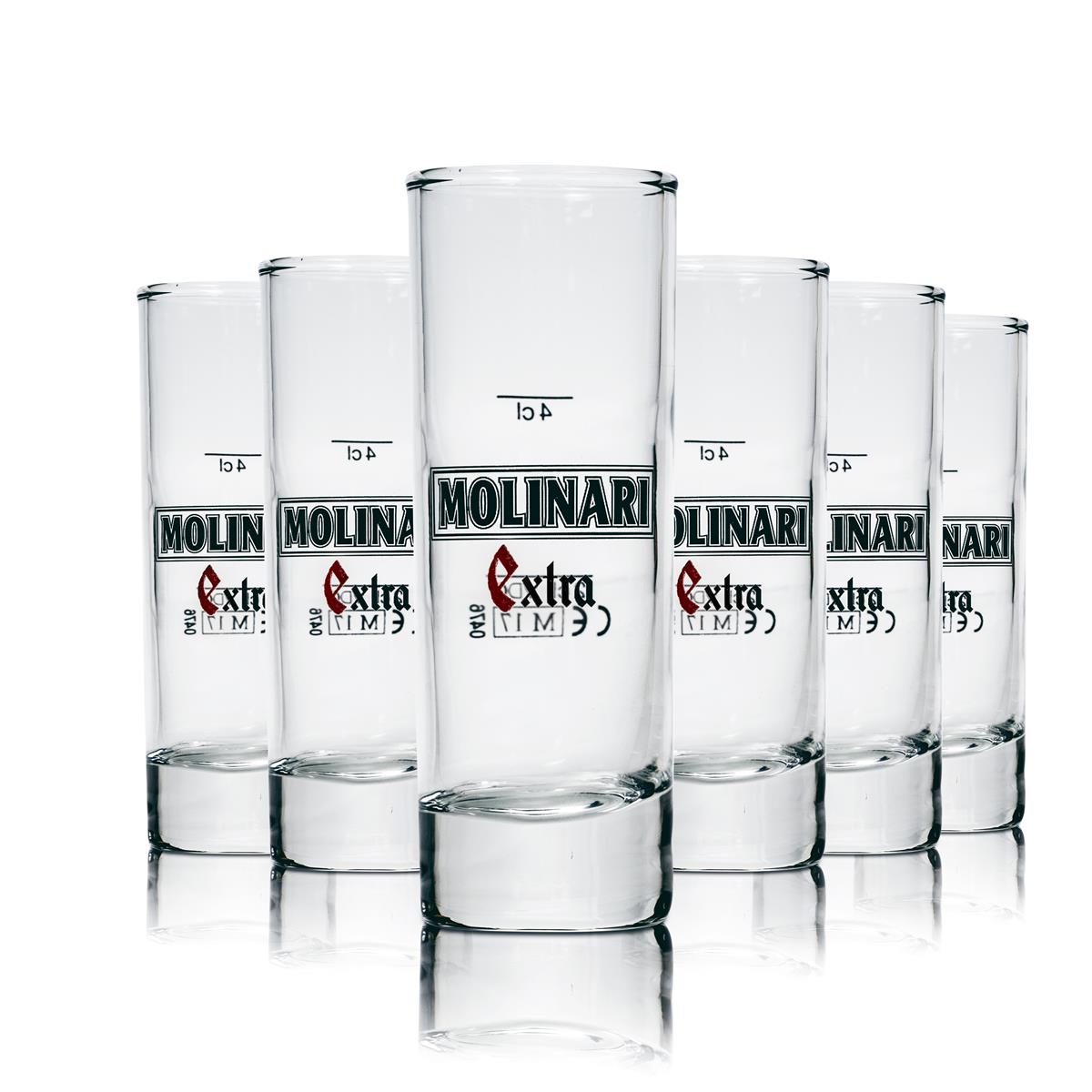 6x Verre à shot Molinari Extra Sambuca 4 cl