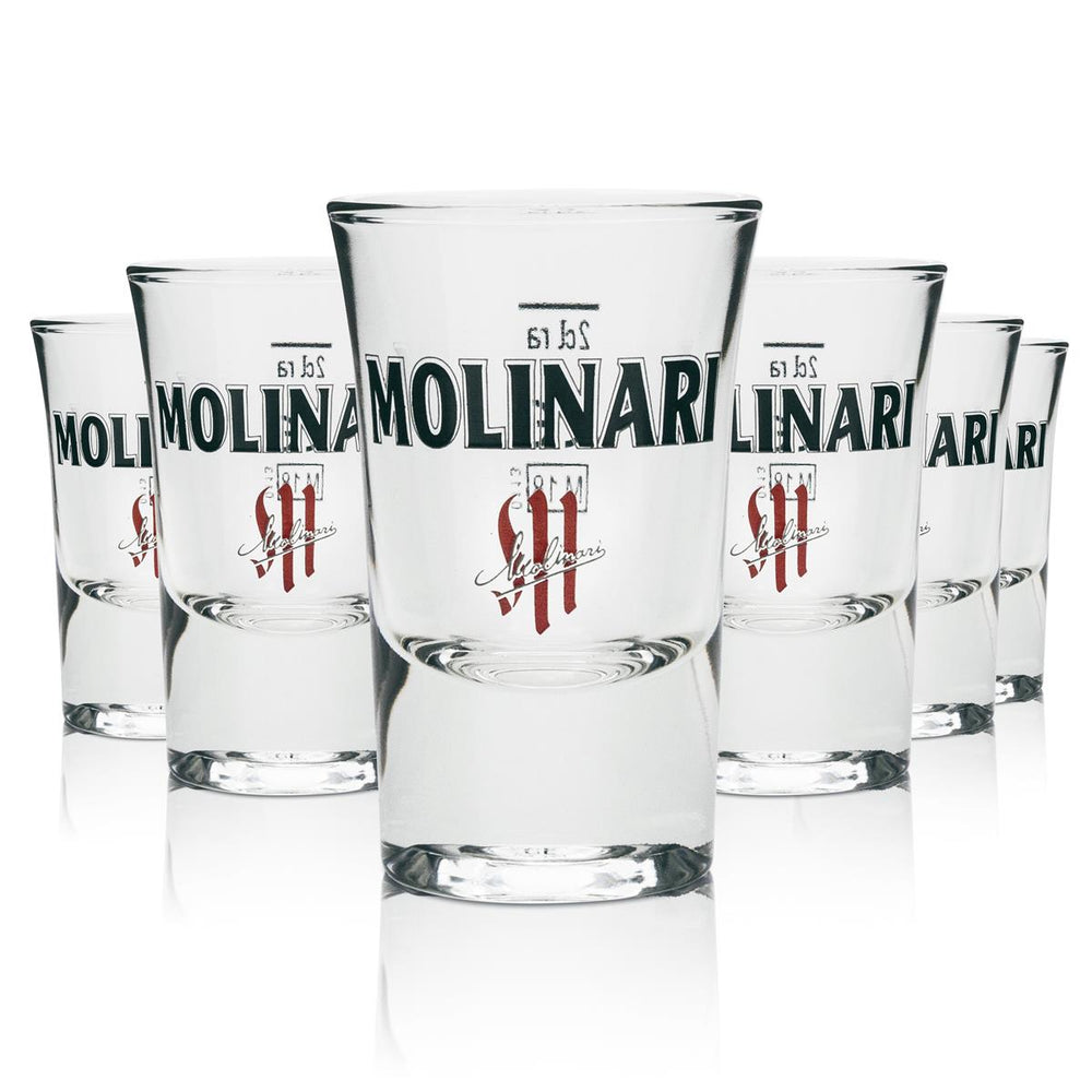 6 verres à shot Molinari Sambuca 2 cl, verres à schnaps courts, calibrés pour la restauration