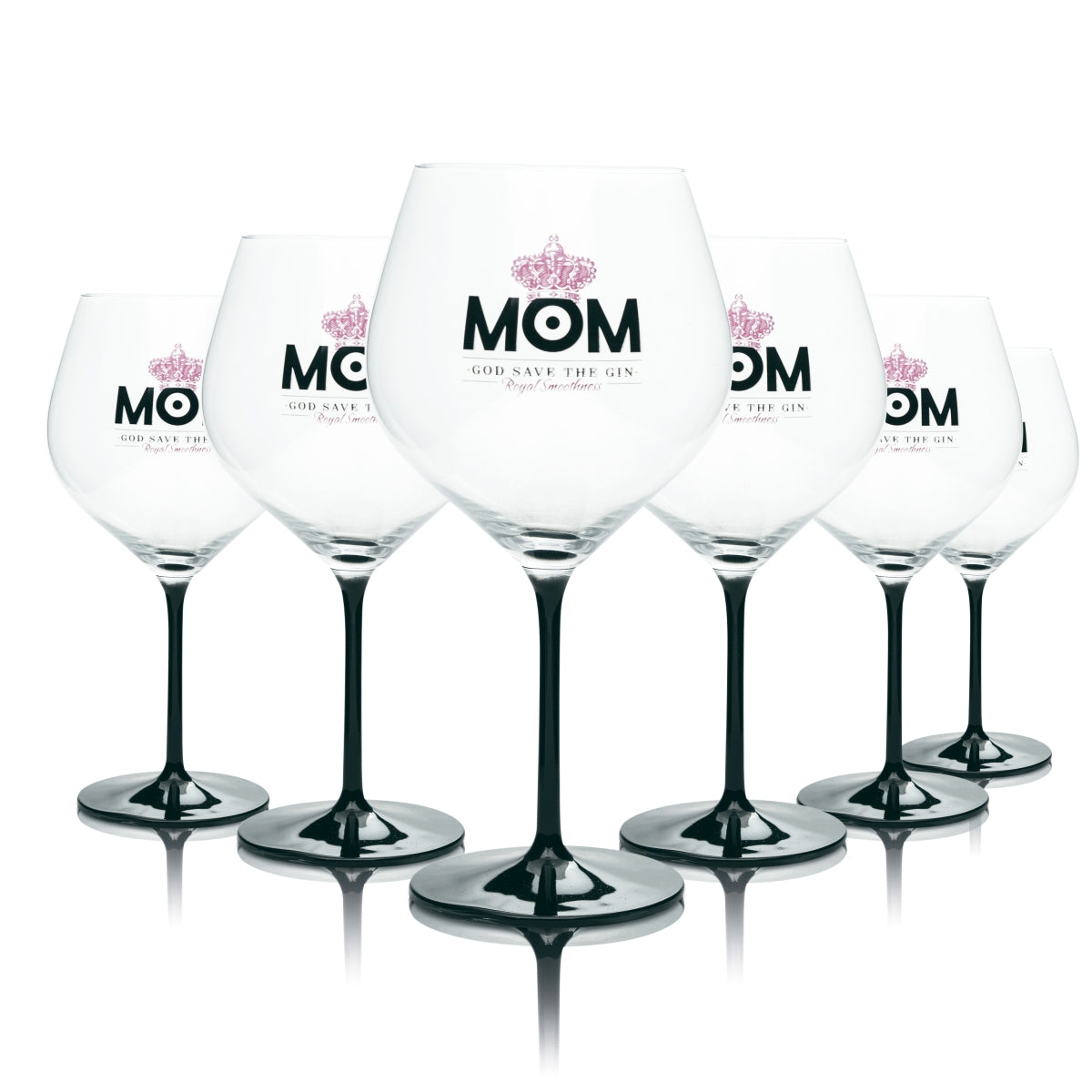 6 verres à gin MOM 0,75 l Ballon Ritzenhoff pied noir rose London Bar