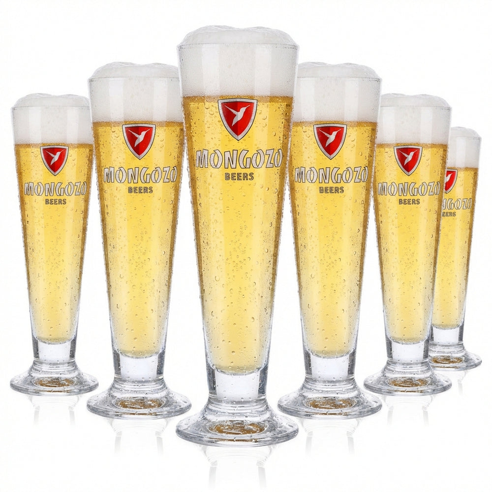 6 verres à bière Mongozo 0,2 l, verres tulipes, verres à bière