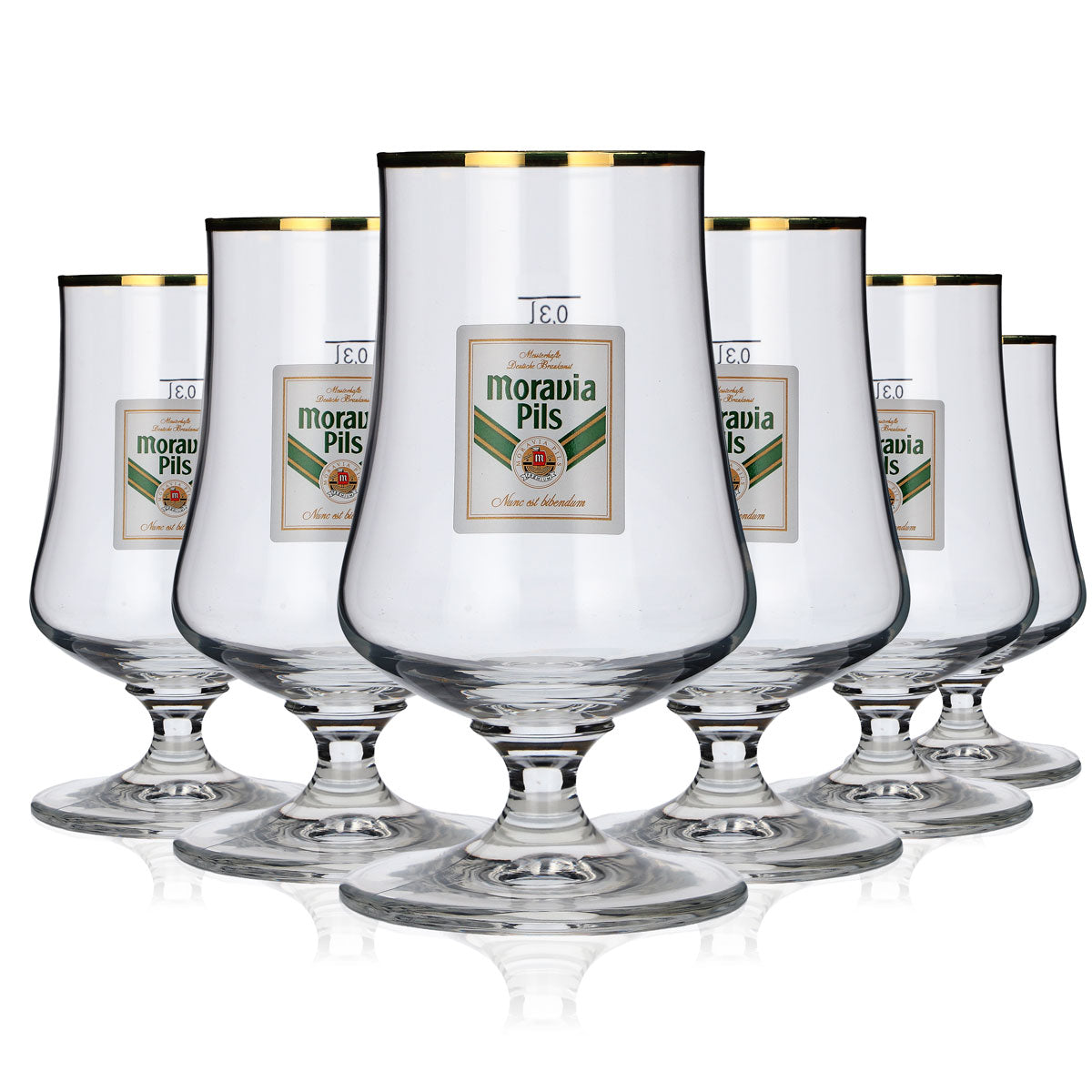 6 verres à bière Moravia Verres à bière Verres à bière Schwenker Bord doré, 0,3 l – Vue 5