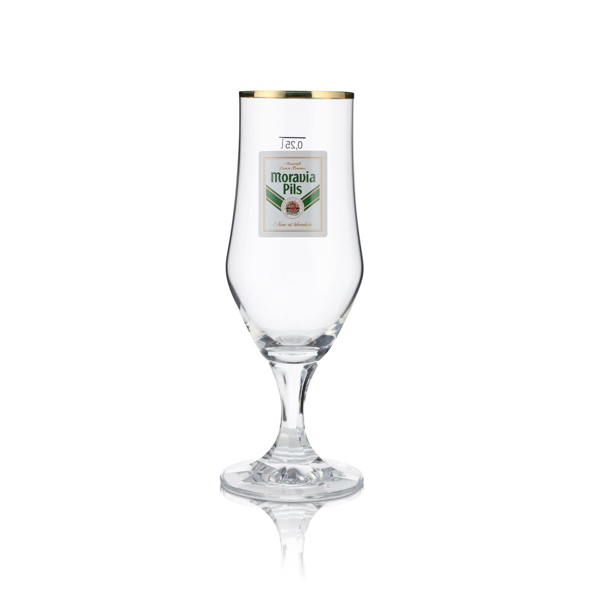 6 verres à bière Moravia 0,25 l, verre à pied, bord doré, Hopfenperle Pils, set de verres, brasserie – Vue 2