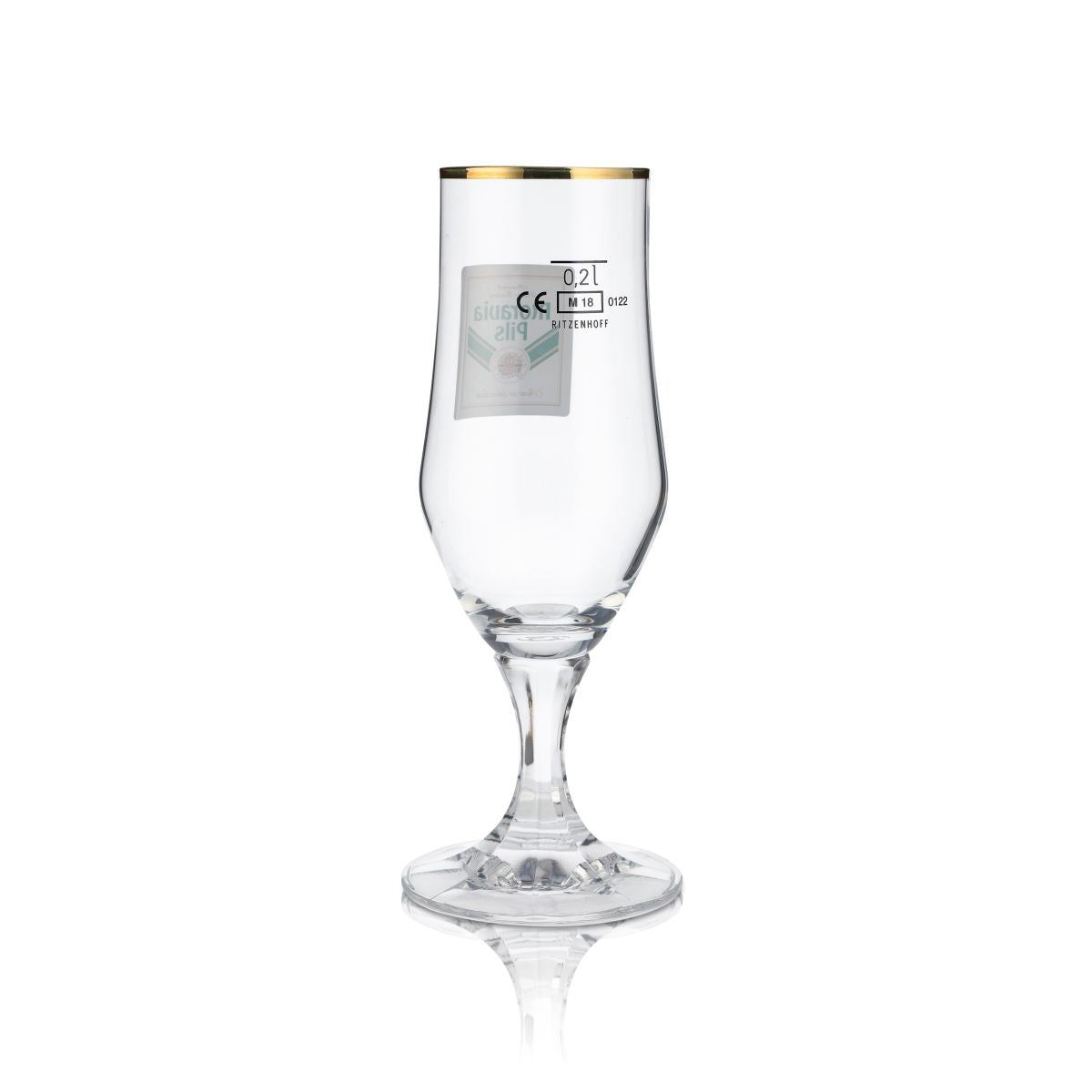 6 verres à bière Moravia 0,2 l, verres à pied, bord doré, perle de houblon, verres à pils, set, brasserie – Vue 3
