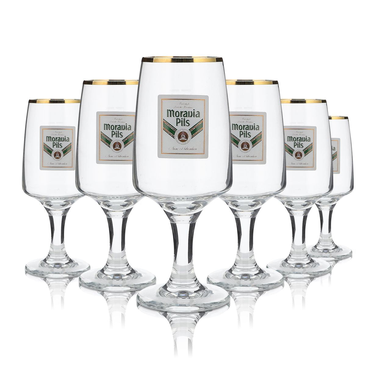 6 verres Moravia 0,2 l à bord doré, ensemble de verres à bière Pilstulpe, brasserie Gastro – Vue 2