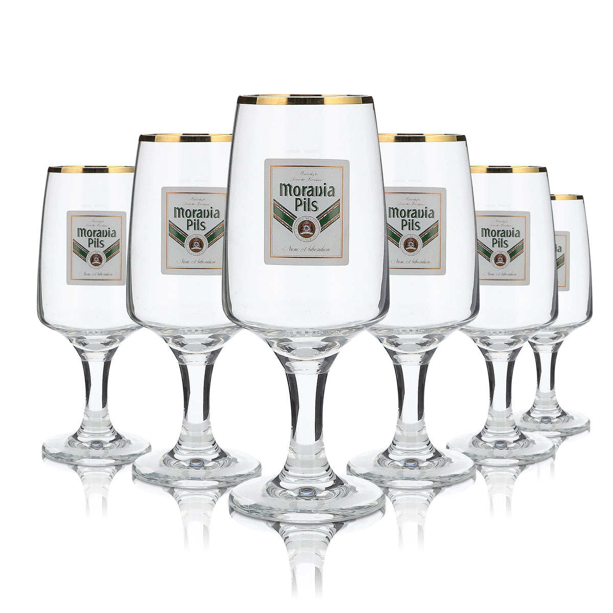 6 verres Moravia 0,2 l à bord doré, ensemble de verres à bière Pilstulpe, brasserie Gastro – Vue 5