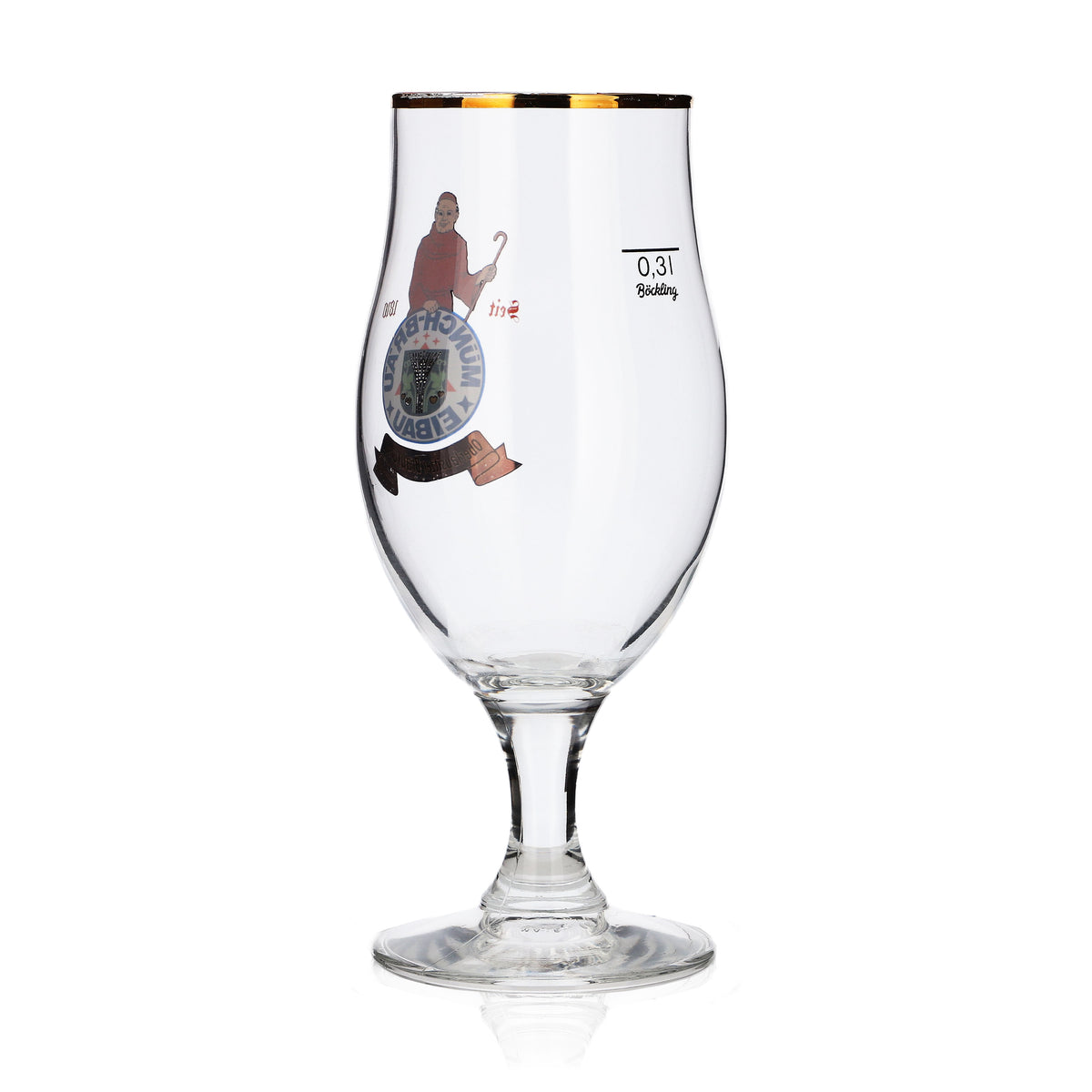 6 verres à bière Münchbräu Eibau 0,3 l, forme tulipe, bord doré, Böckling – Vue 4