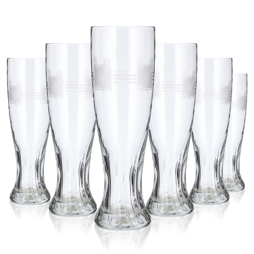 Lot de 6 verres à bière sans marque, 0,5 l, forme coupe, logo « Getreide », Rastal, Gefako