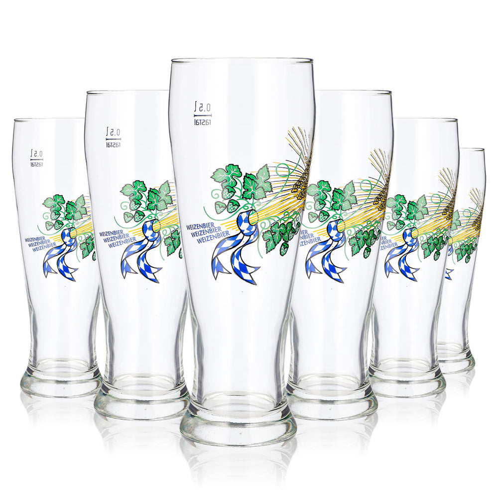 Lot de 6 verres à bière « No Name » de 0,5 l, modèle coupe, pour bière blanche « Weizen Rastal » (lot de 6)