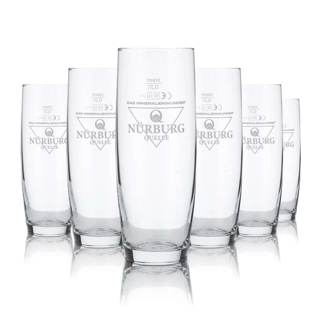 6x Nürburg Quelle Verre 0,2 l Eau minérale Gobelets Verres Set Soda pétillant