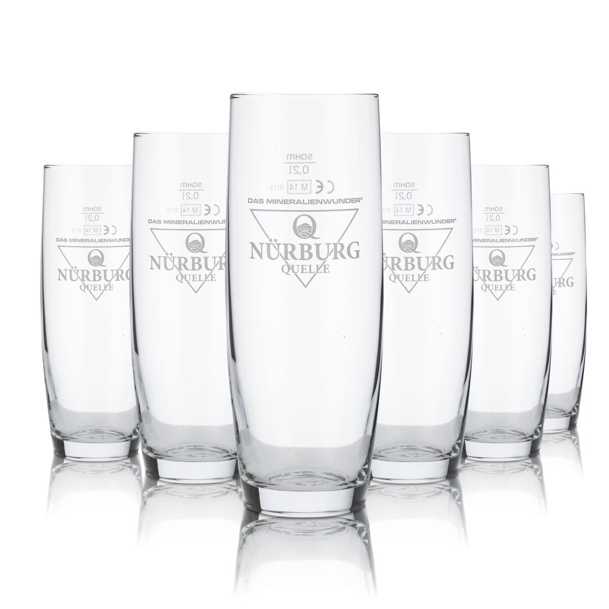 6x Nürburg Quelle Verre 0,2 l Eau minérale Gobelets Verres Set Soda pétillant