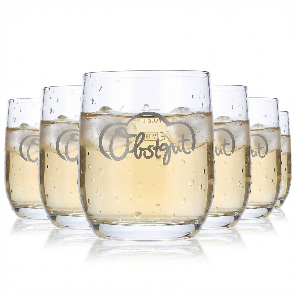 6 verres à jus 0,2 l Tumbler Verres à jus Verres à fruits Logo gris