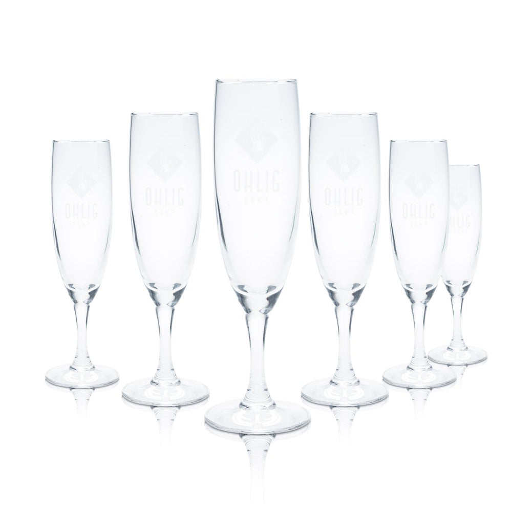 6x Ohlig Verre à champagne 0,1 l Verre à pied Verre à pied Verre à champagne Set de verres à champagne Chêne
