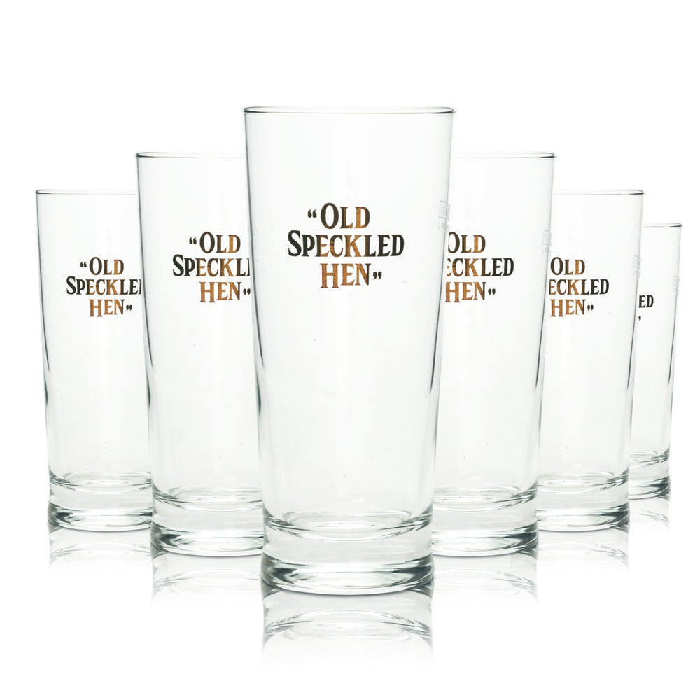6 verres à bière Old Speckled Hen Senator 0,3 l, 1/2 pinte, Royaume-Uni, Angleterre