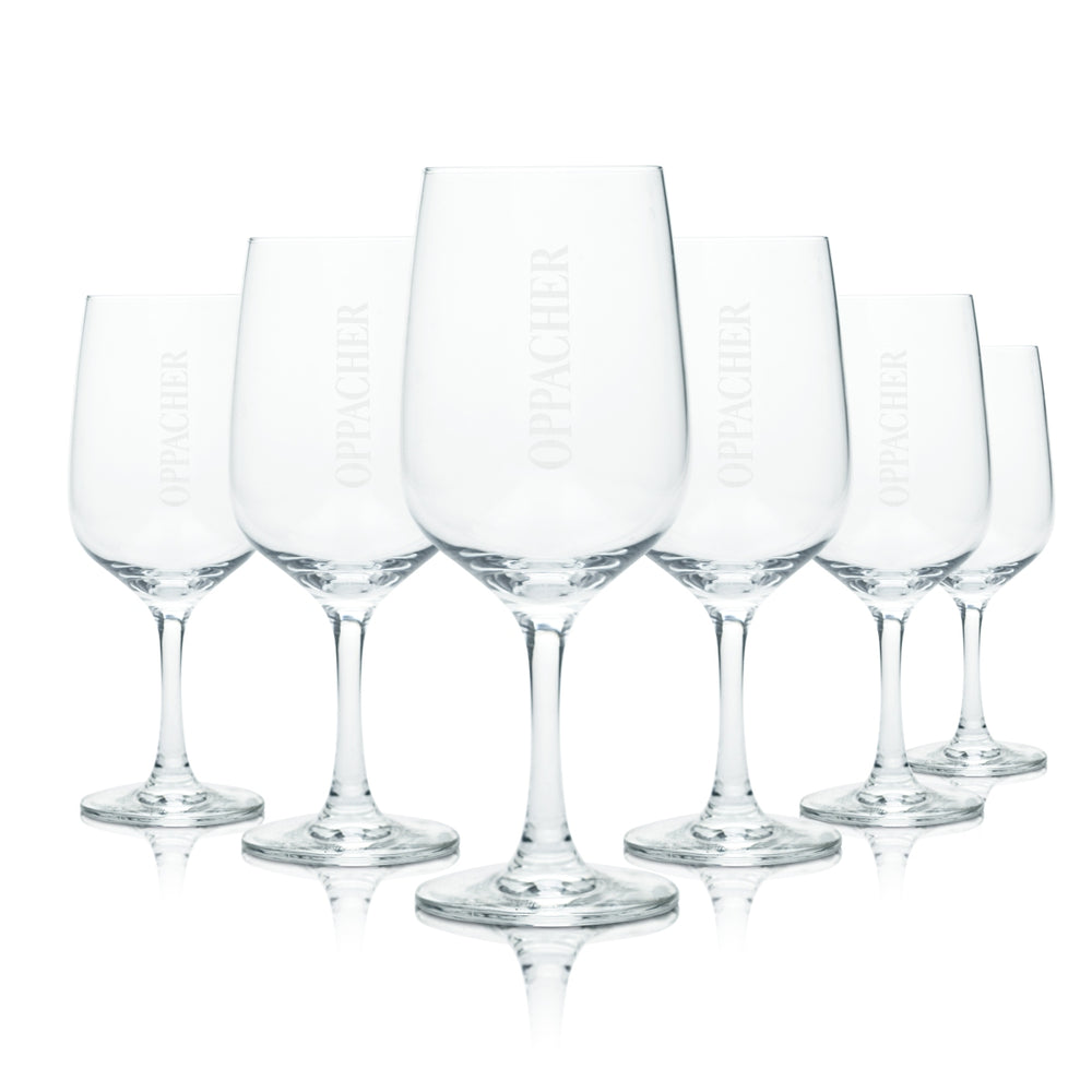 6 verres Oppacher 0,3 l, forme tulipe, eau minérale, soda, jus