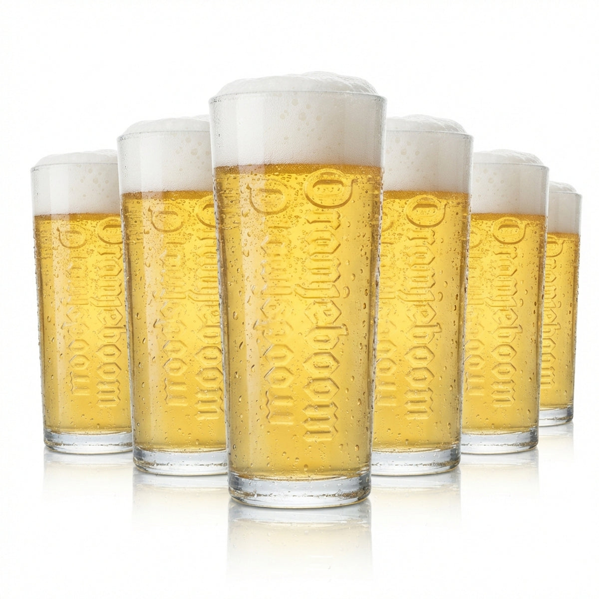 6x verre à bière Oranjeboom 0,5 l, gobelet, pinte, relief Pays-Bas