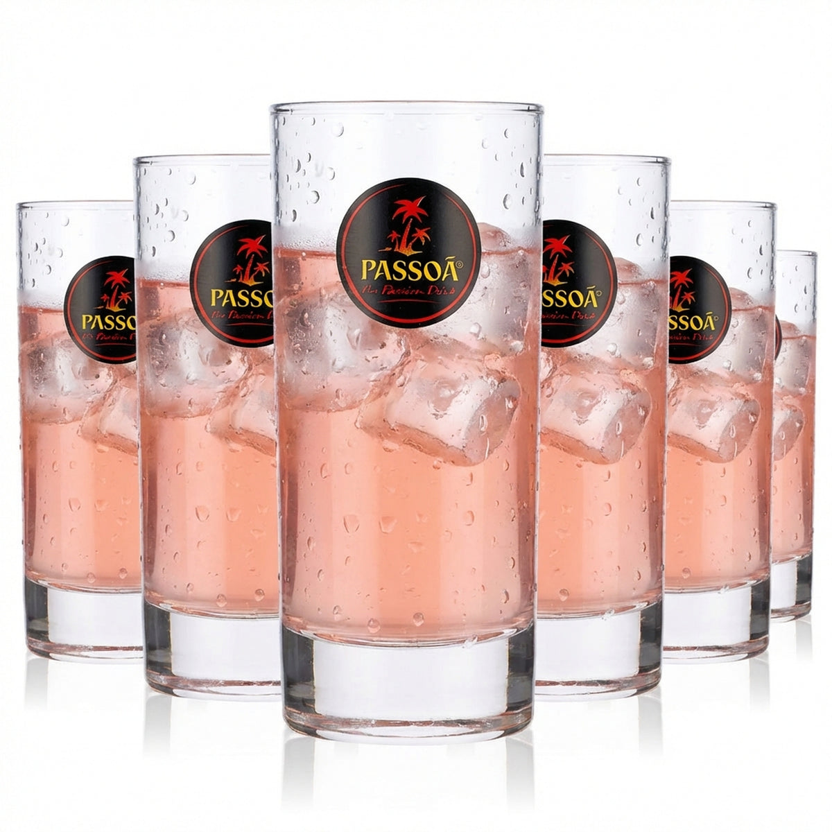 6 verres à liqueur Passoa 0,24 l Verres à long drink Cercle noir avec logo