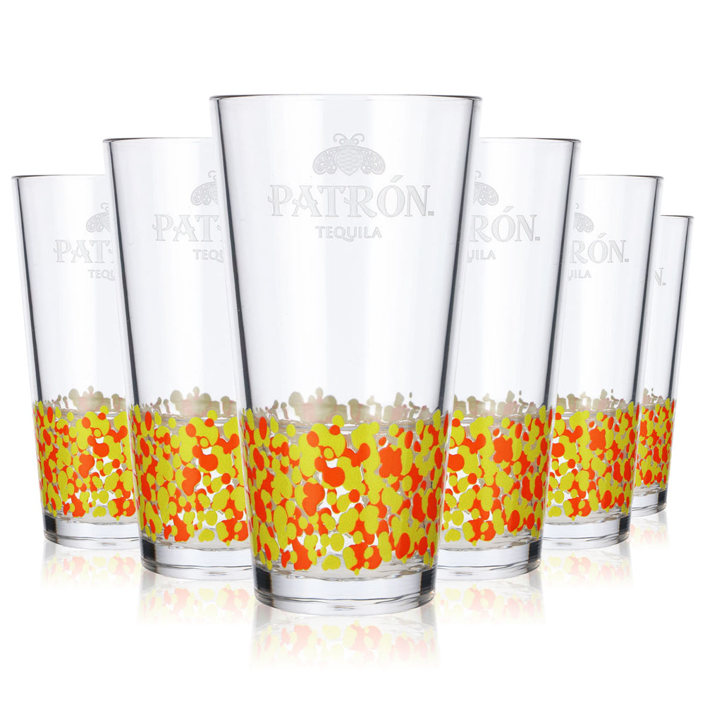 6 verres à tequila Patron 0,3 l en plastique réutilisables Verres à long drink Verres en acrylique