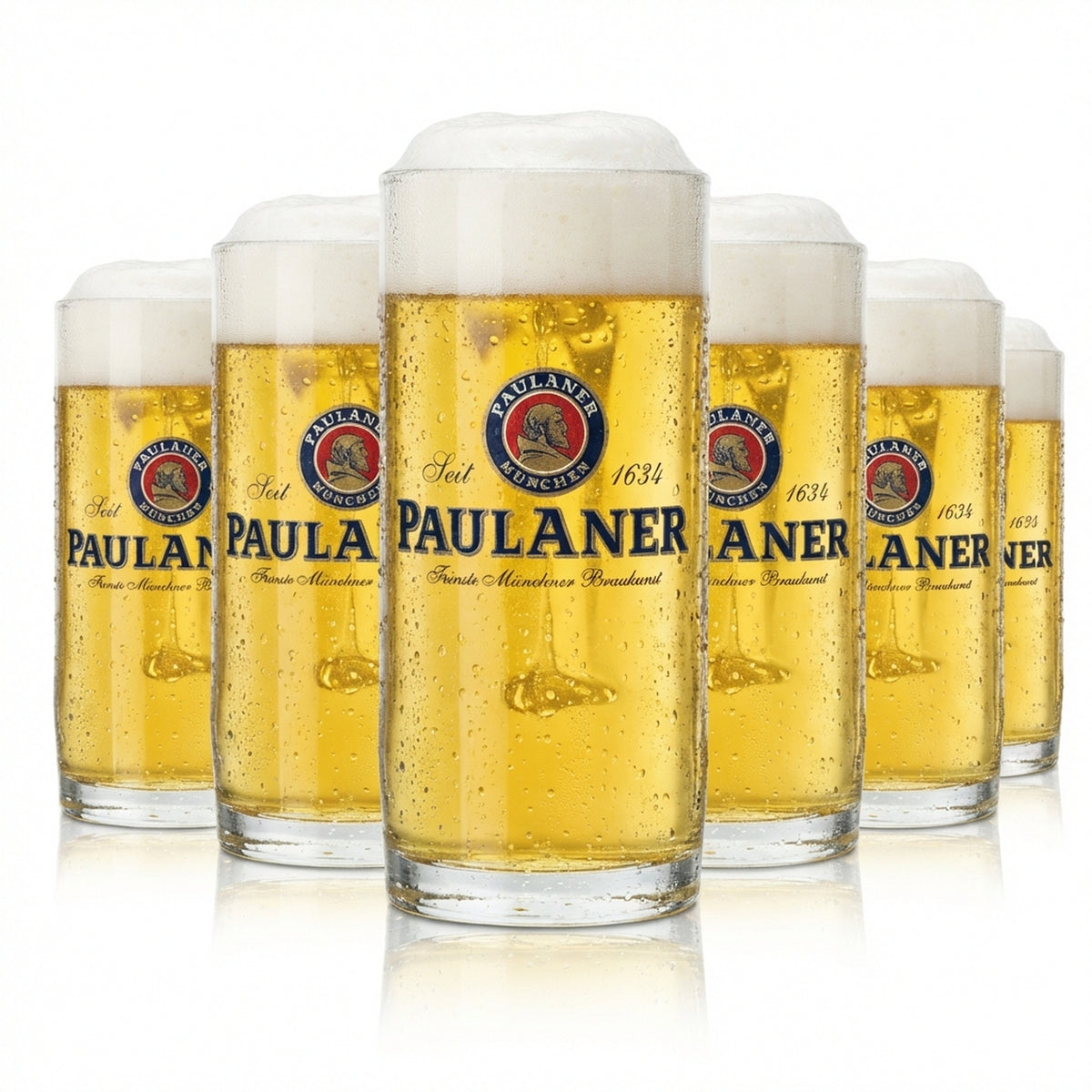 6 verres à bière Paulaner 0,2 l, chope Moldau Sahm Seidel avec anse, verres rétro Beer