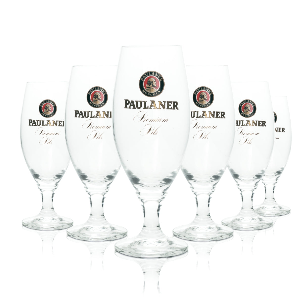 6 verres à bière Paulaner 0,3 l Premium Pils RC Tulipe Verres à pied Bavière Beer