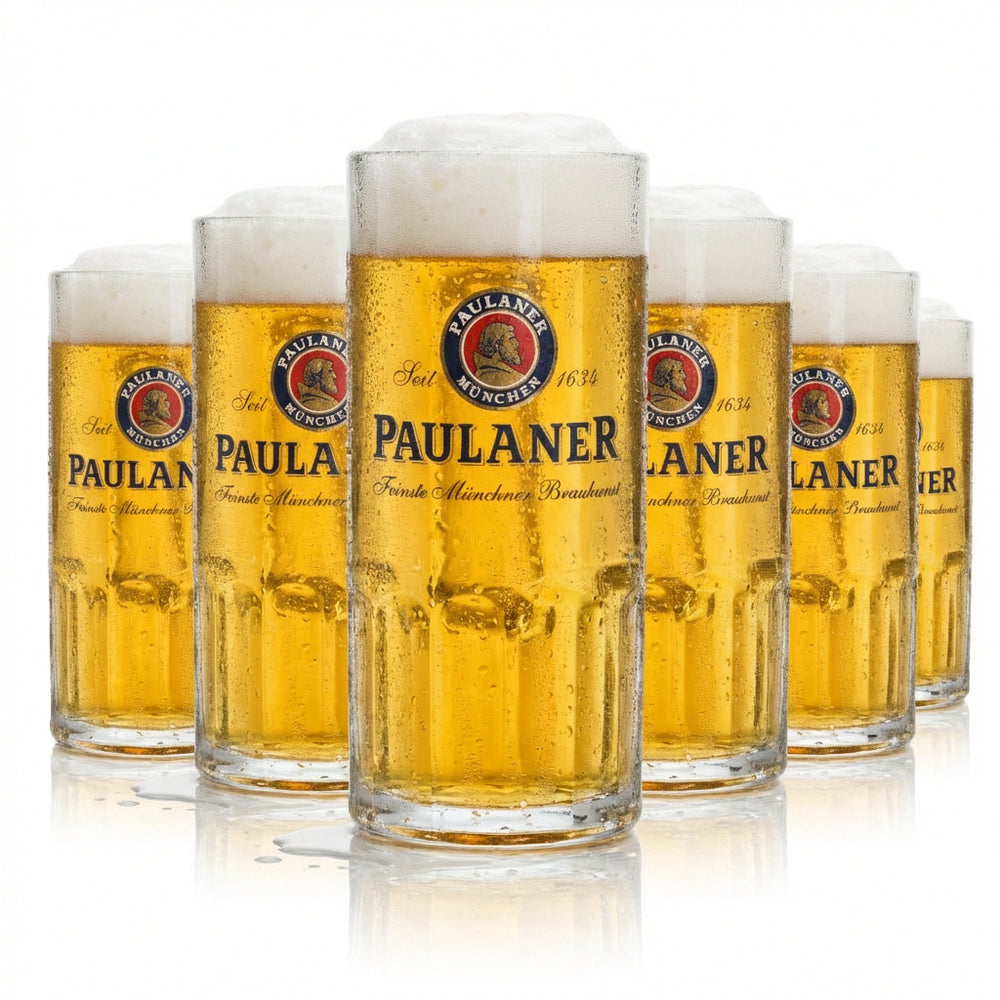 6 verres à bière Paulaner 0,4 l, chope Moldau Seidel Sahm Henkel, verres, chopes, bière