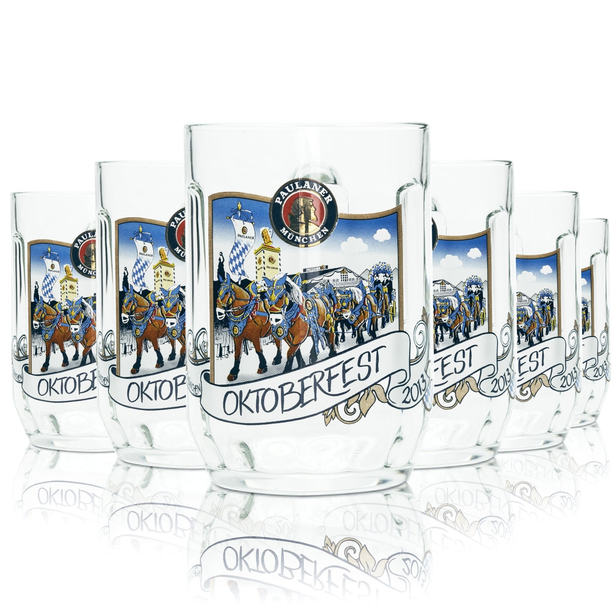 6 verres à bière Paulaner 0,5 l Oktoberfest 2008 Munich Verres et chopes de collection