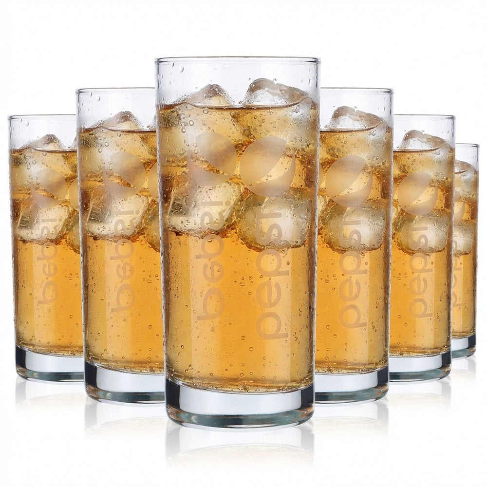 6 verres Pepsi Cola rétro Verre Coca-Cola culte 0,4 l Marque verticale