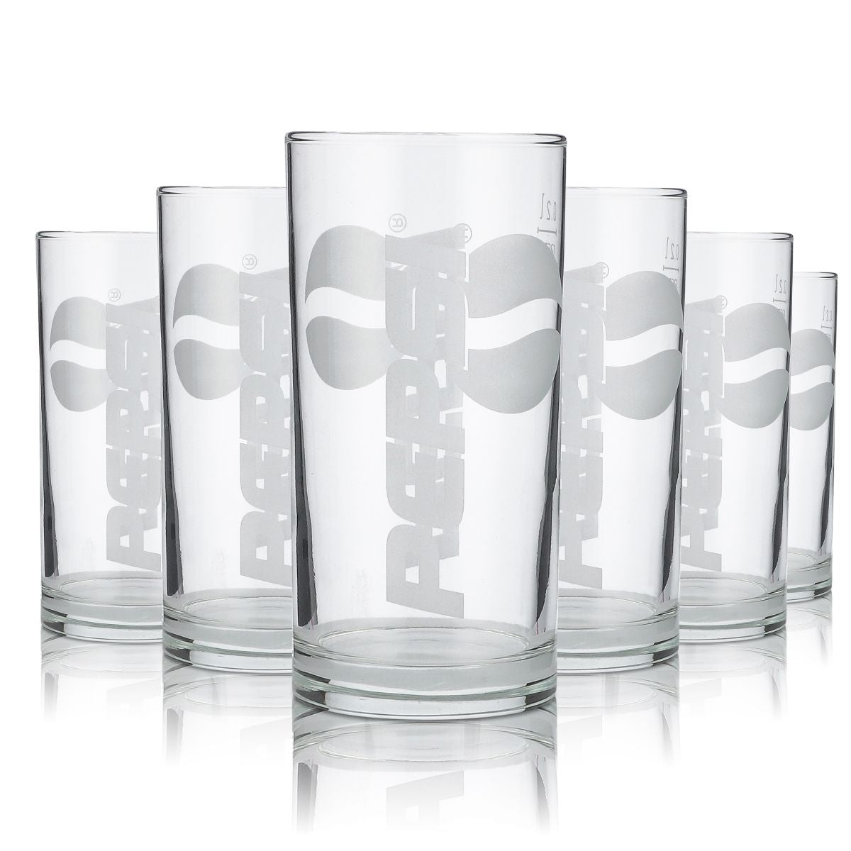 6 verres Pepsi 0,2 l, verres à boire satinés, cola, limonade, boissons gazeuses, lot de verres