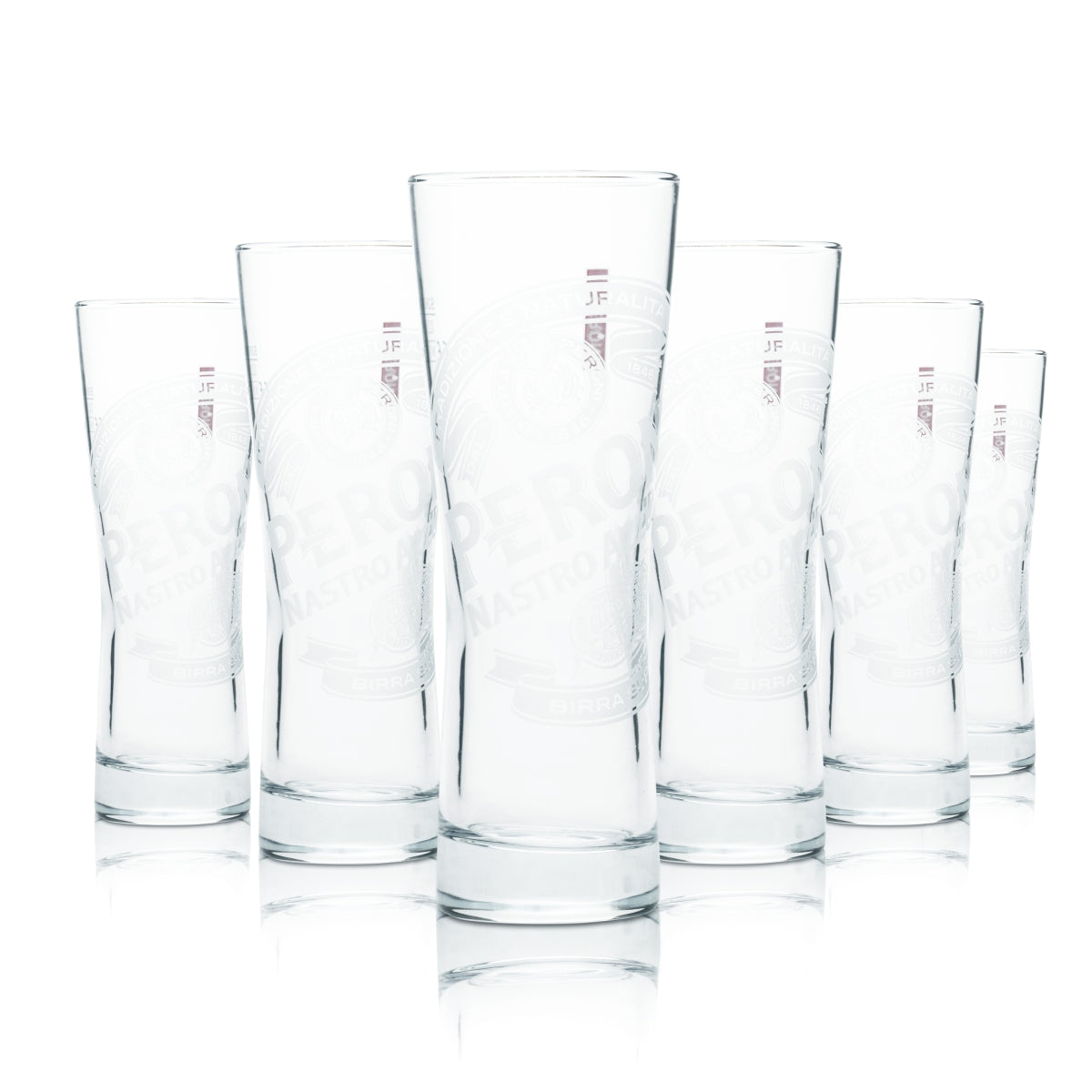 6 verres à bière Peroni 0,2 l Verres à pied Signature Brasserie Nastro Azzuro Italie