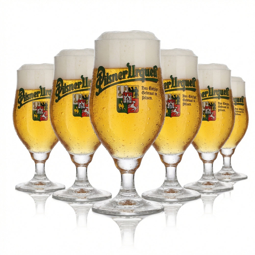 6 verres Pilsner Urquell 0,2 l, forme tulipe, ensemble de verres Pilsen originaux, brasserie