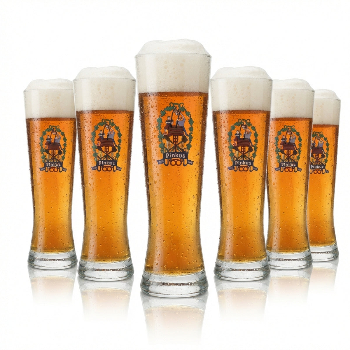 6 verres à bière Pinkus Weizen 0,5 l